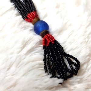 Handmade glass bead necklace from Ghana NWOT